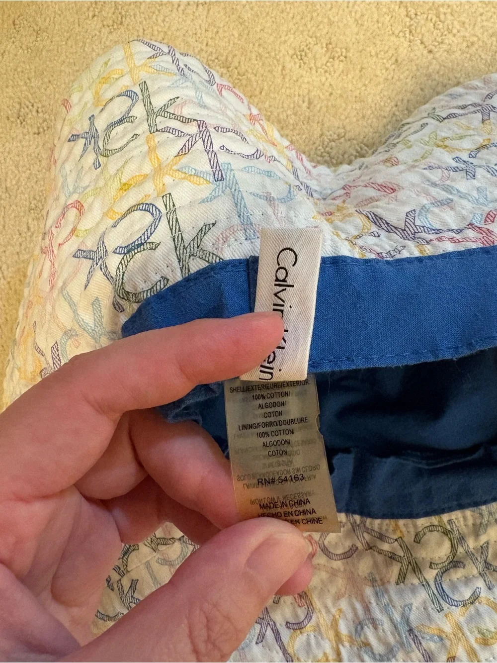 Calvin Klein Navy Blue Bucket Hat with Logo Plaque